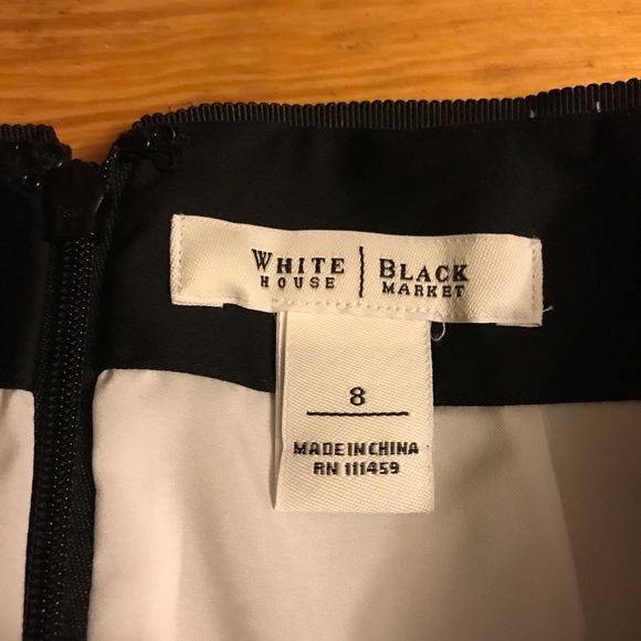 WHBM Black White Polka Dot Pencil Skirt, EUC, 8 - Picture 5 of 12